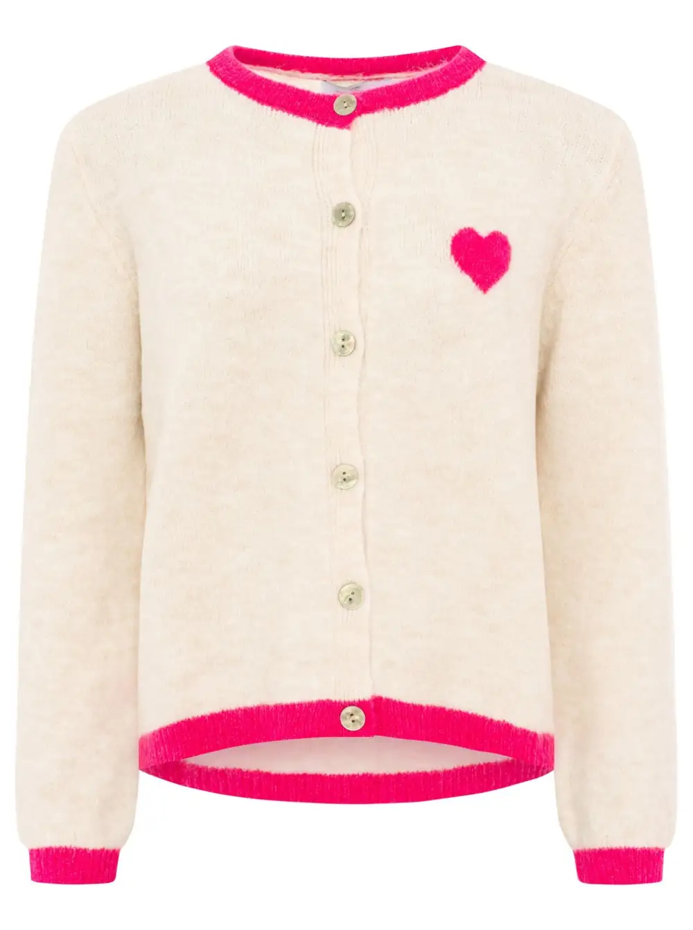 Soft Wool Viscose Longline Heart Pattern Cardigan