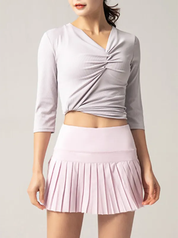 Casual Pleated Knit Skirt