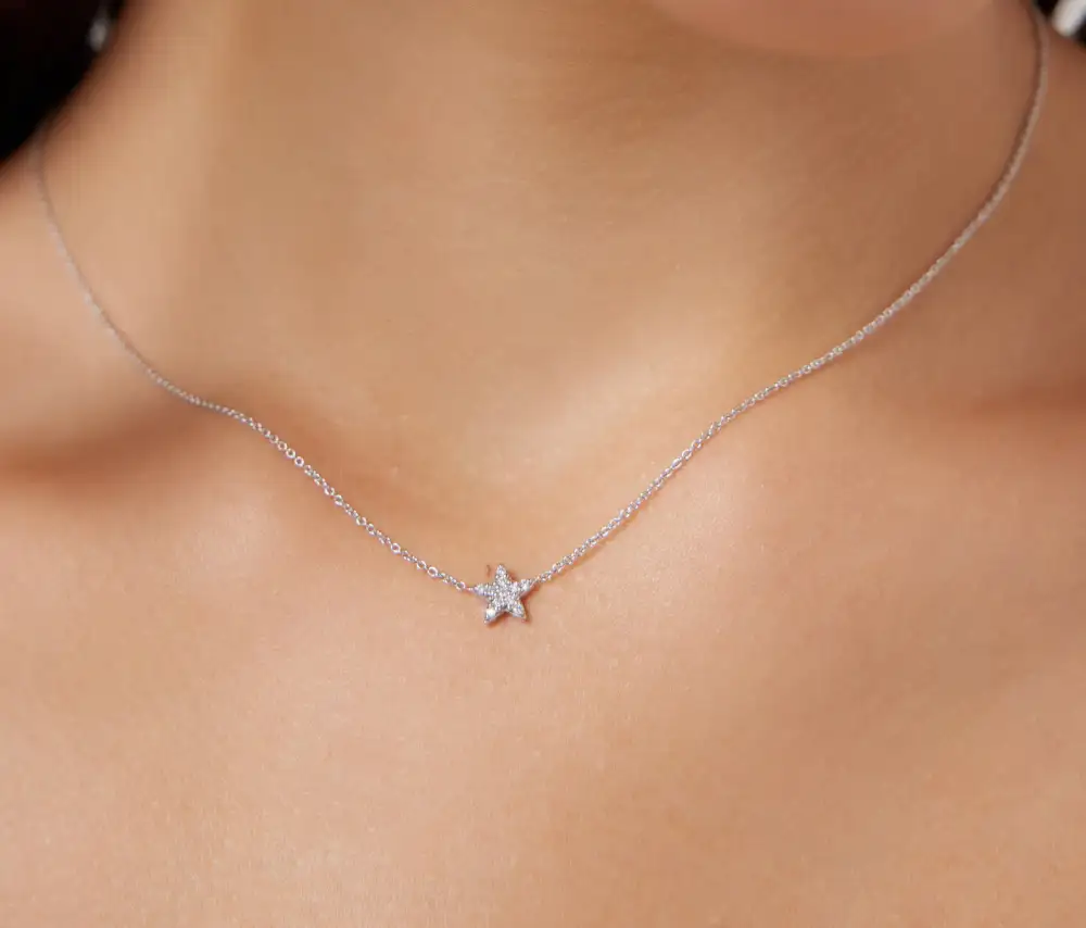 Dainty Diamond Star Necklace