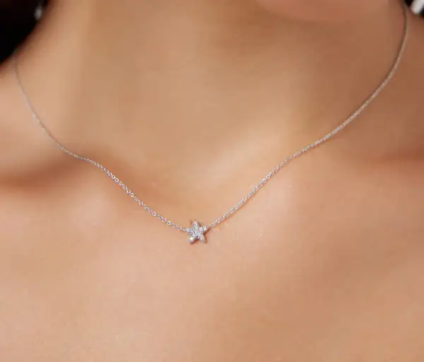 Dainty Diamond Star Necklace