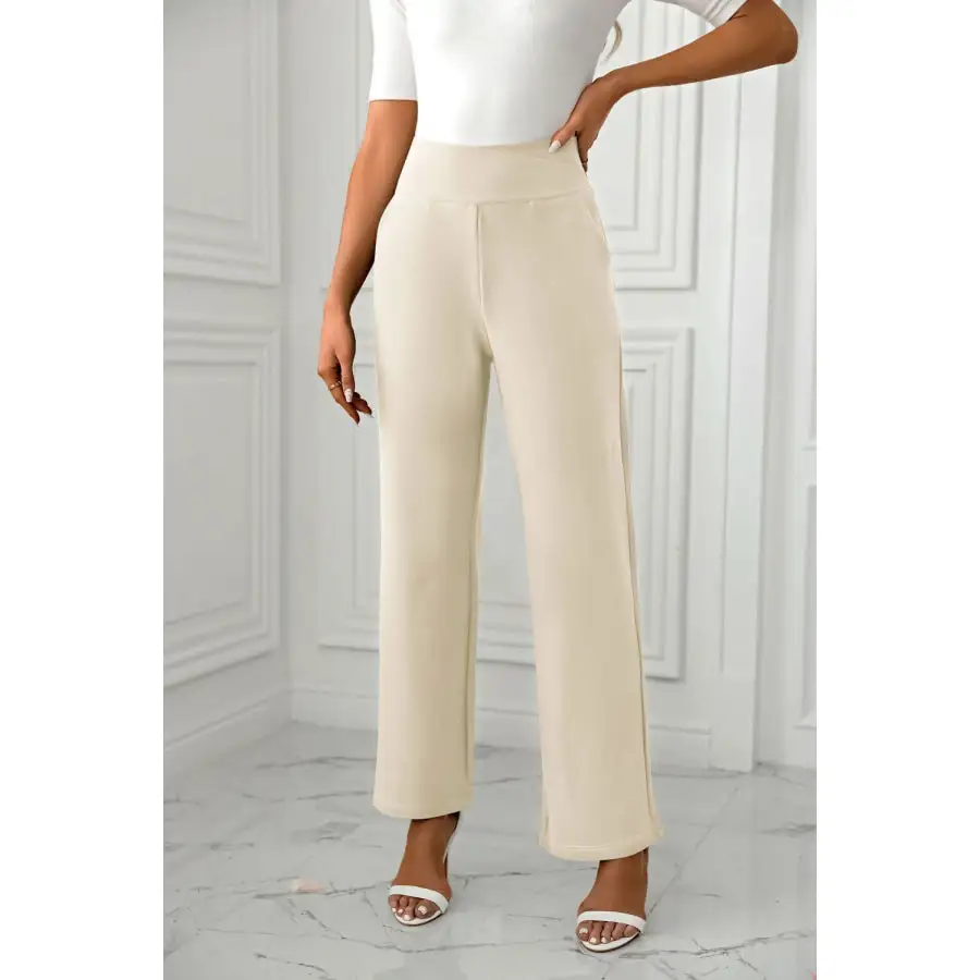 High Waist Straight Leg Pants