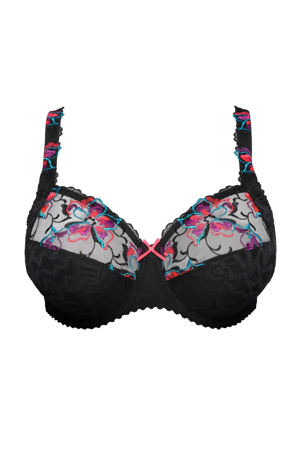 Women's Full Coverage Underwire Unpadded Three-Part Cup Leotard Back Floral Lace Scalloped Lace Embroidery Bra