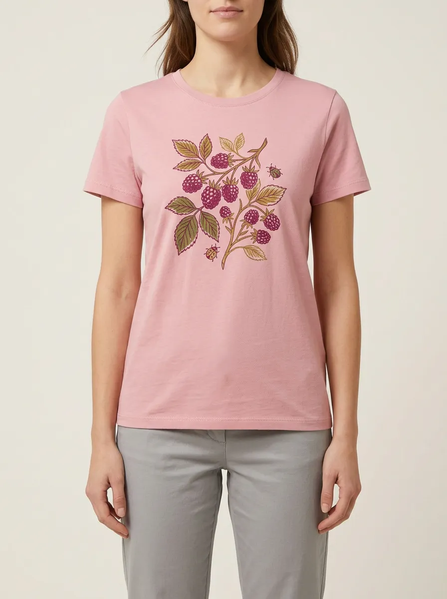 Women's Crewneck Graphic-Print Ribbed Short-Sleeve T-Shirt
