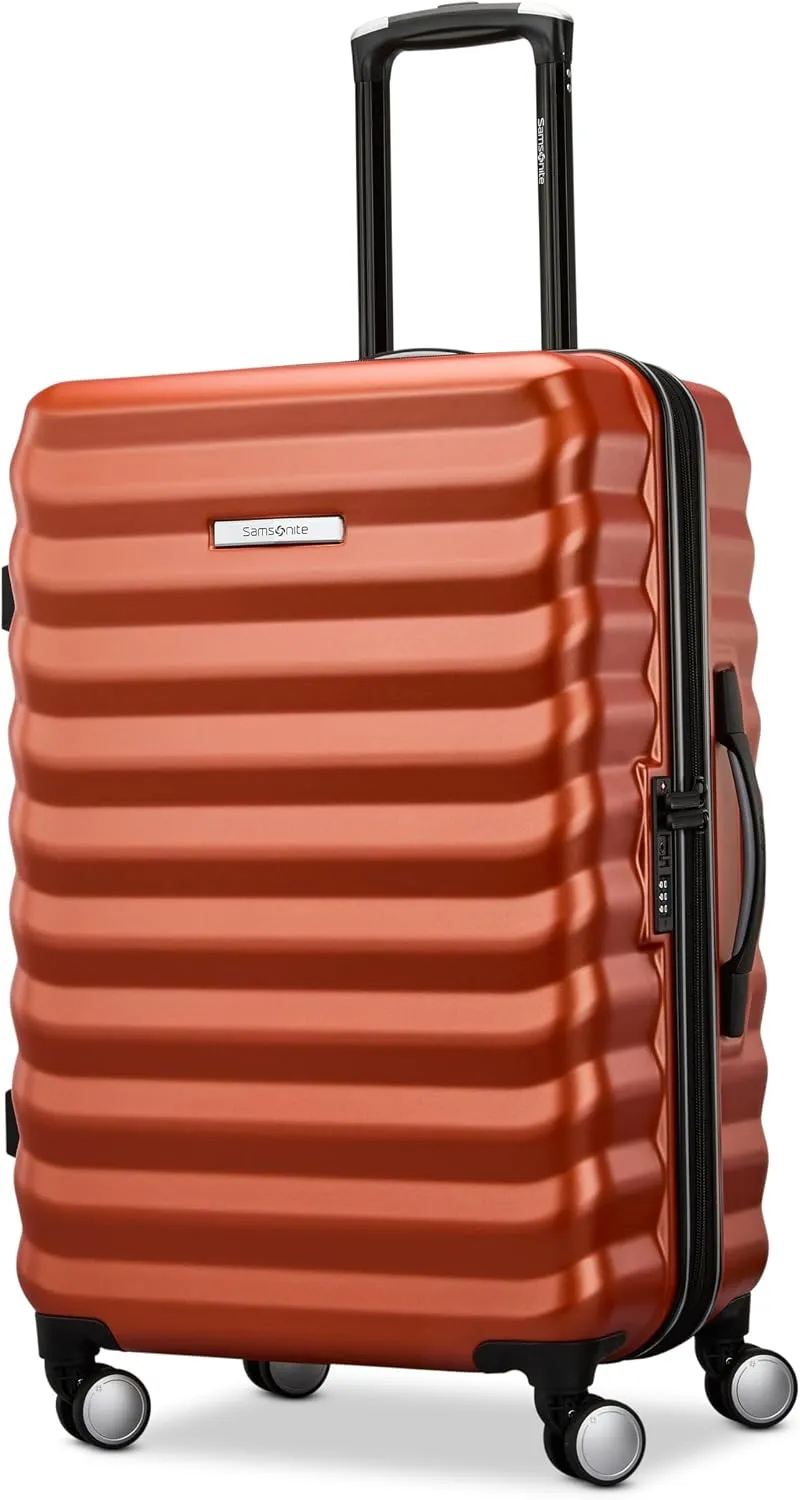 Samsonite Hard-Sided 28-Inch Lightweight Checked Large Expandable Element Suitcase: Durable, 360° Spinner Wheels, Adjustable Telescopic Handle, TSA-Approved Lock - Alpine Black