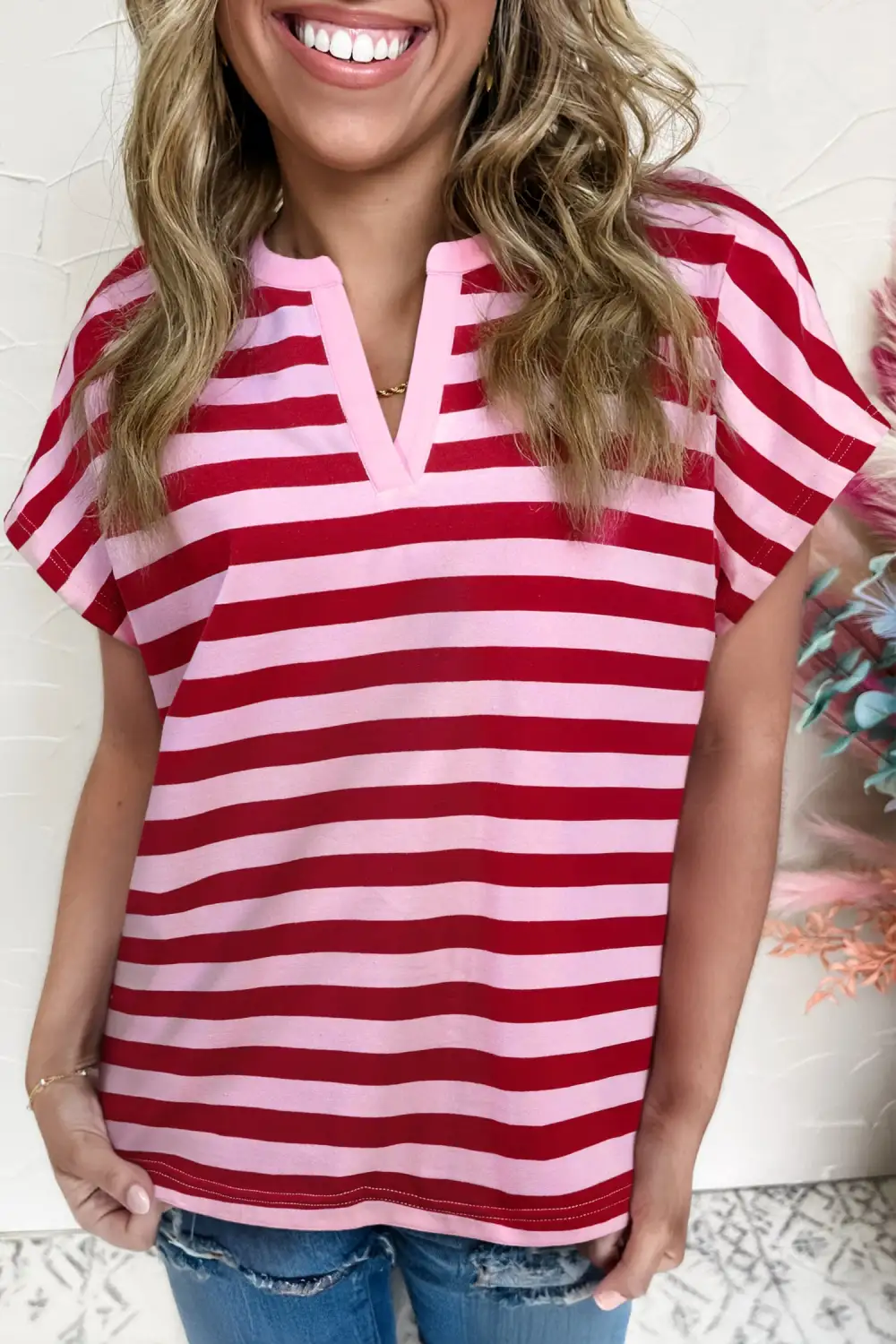 Split Neck Casual Tee