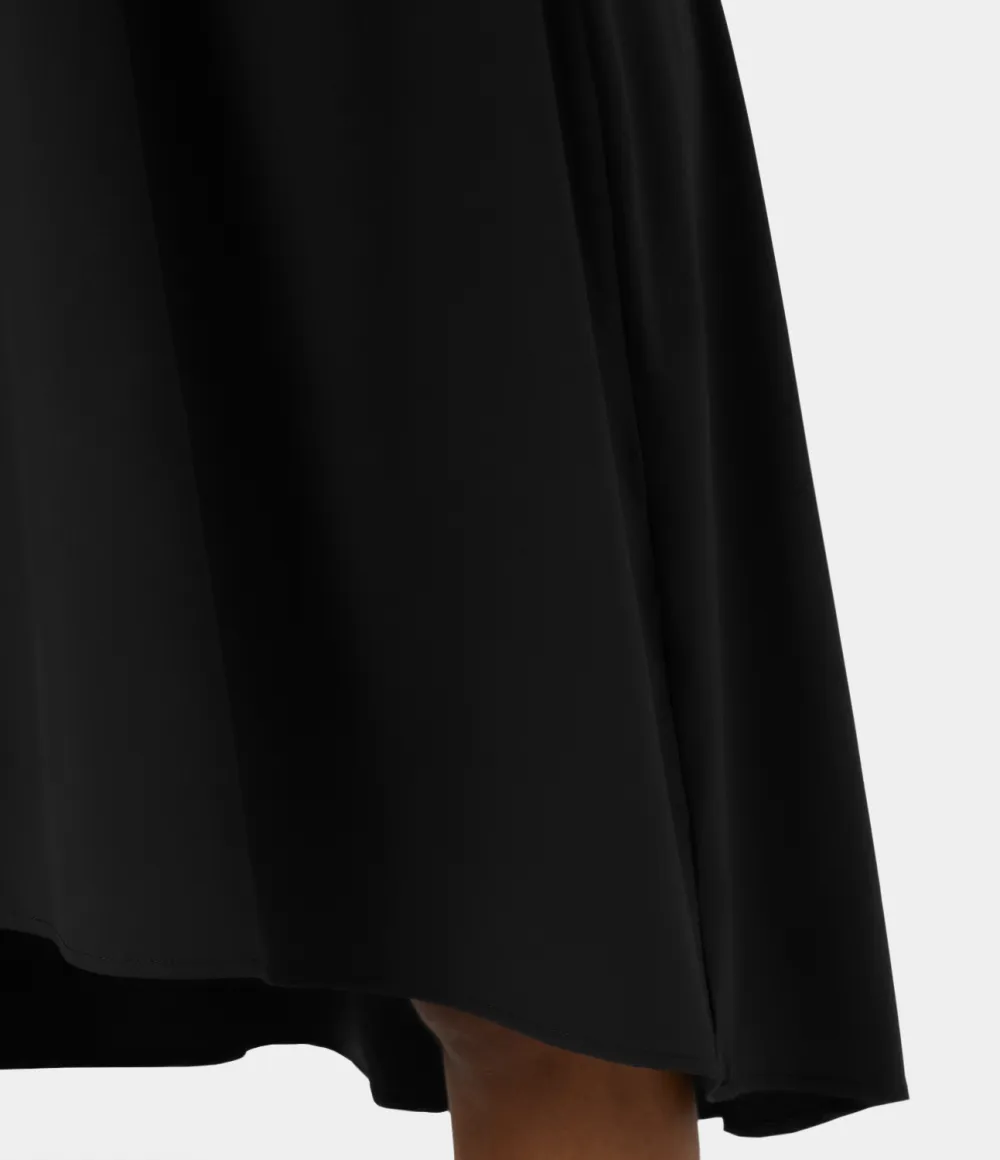 Breezeful Backless Racerback Side Pocket High Low Flowy Midi Quick Dry Casual Dress