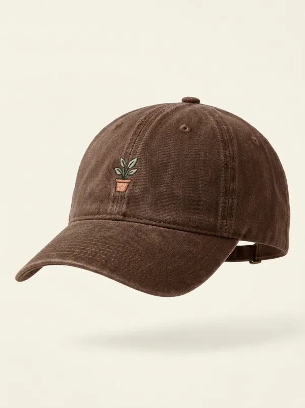 Plant-Lover Embroidered Potted-Plant Unisex Baseball Cap