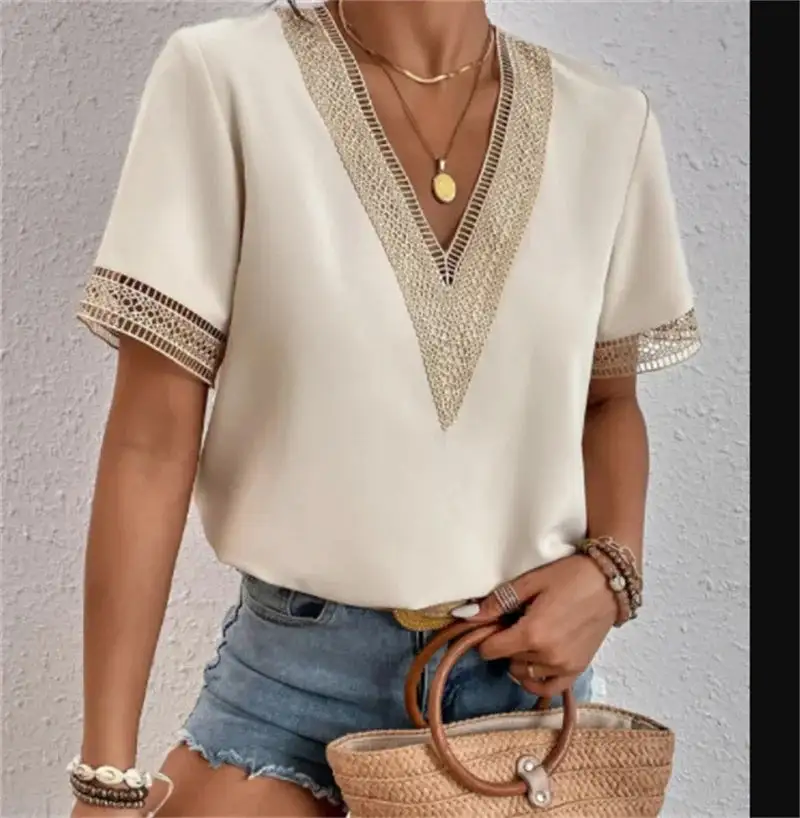 Lace V Neck Top