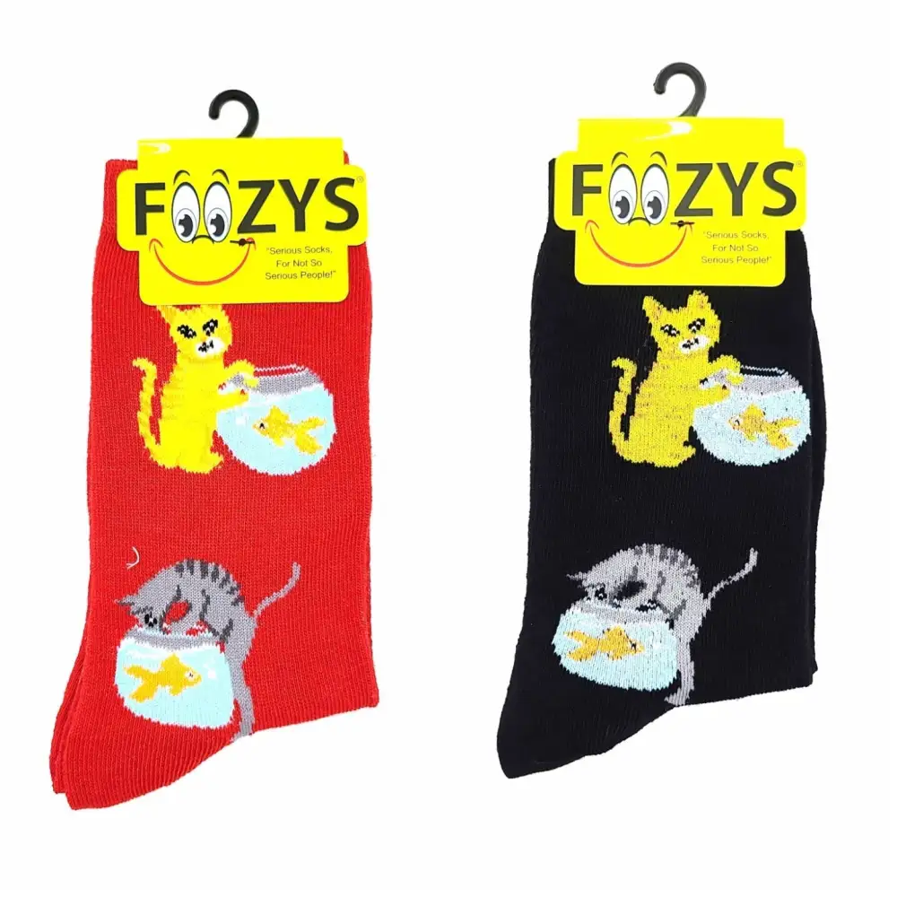 Unisex Cat Fishing Crew Socks