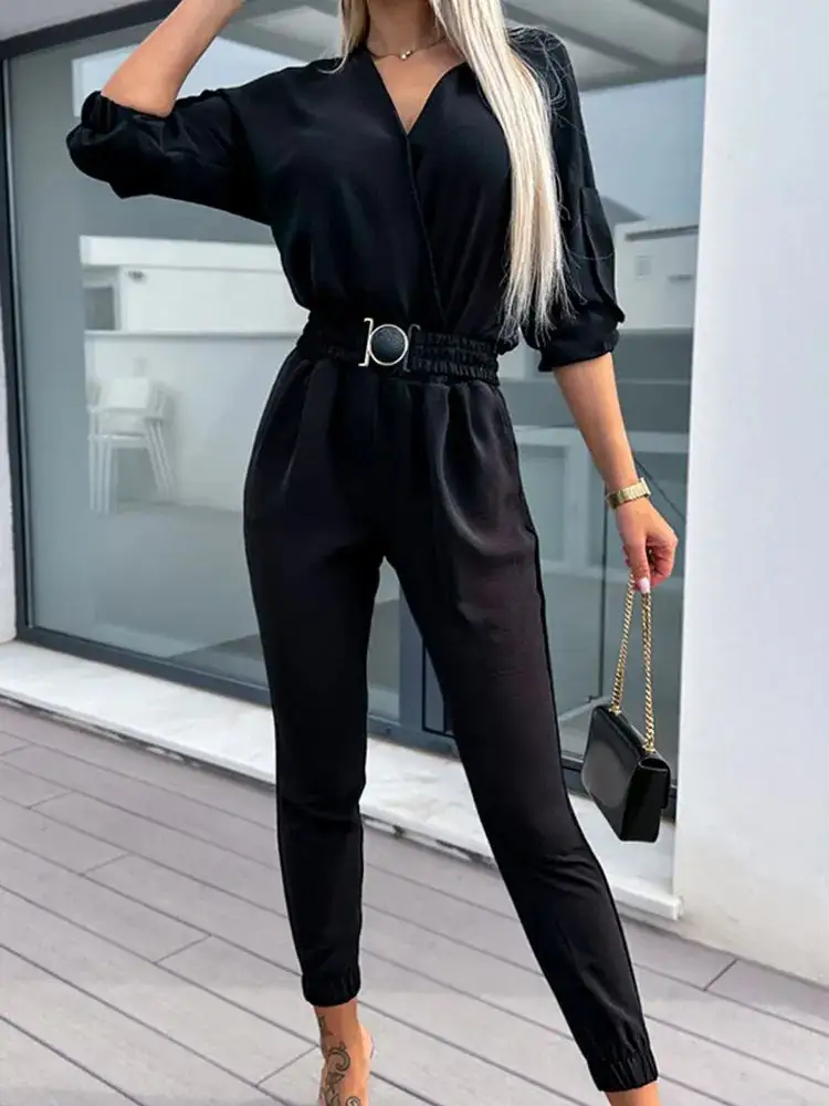 Chic Belted Cargo Jumpsuit