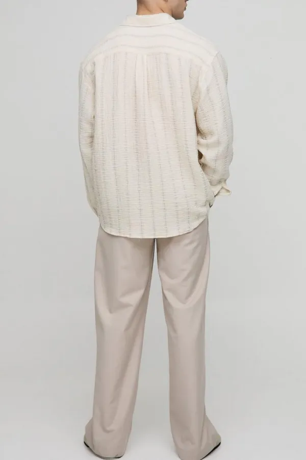 Relaxed Cheesecloth Cotton Shirt Casual Style