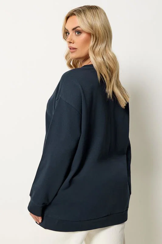 Navy Blue Heart Sweatshirt detail 2