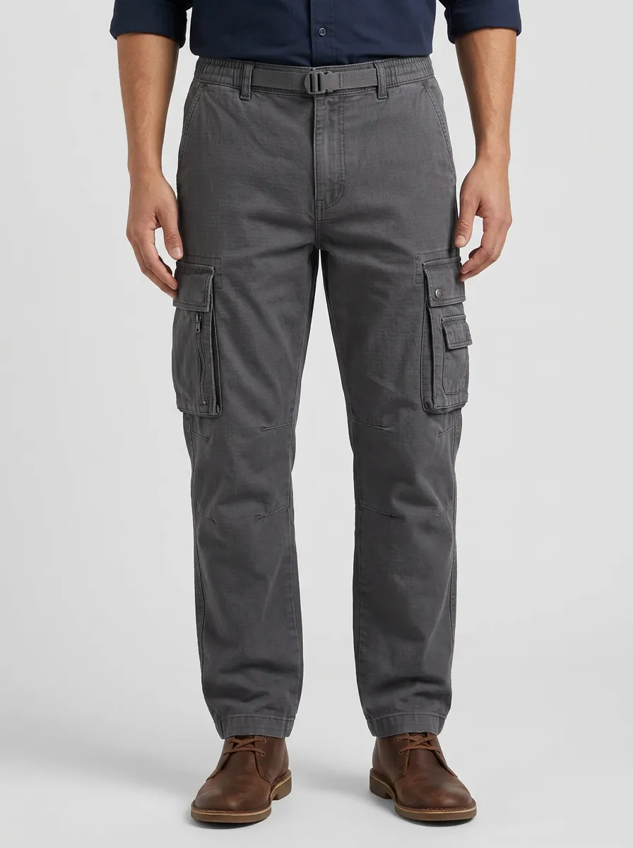 Men's Outdoor Tactical Grey Multi-Pocket Cargo Pants