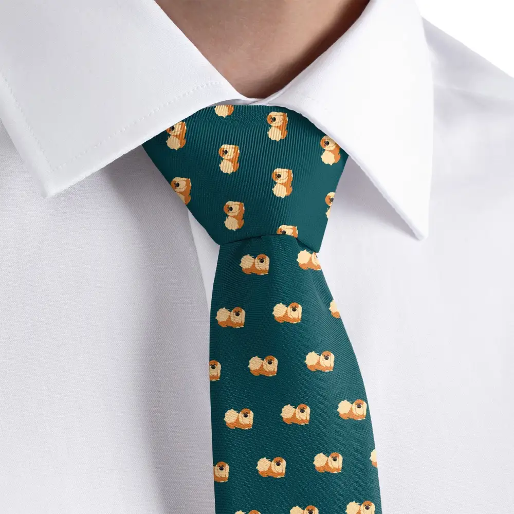 Pekingese Dog Pattern Necktie