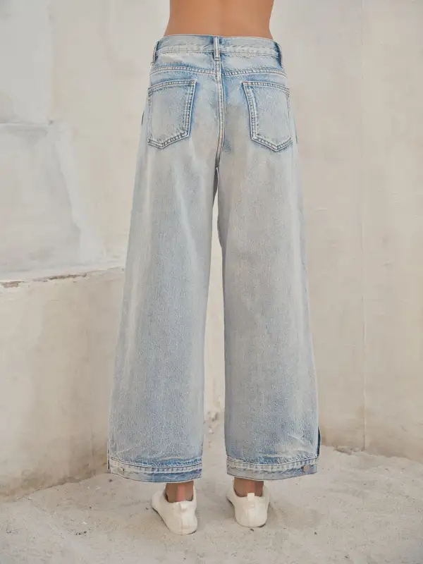 Women's Curved-Seam Vintage-Wash Jeans