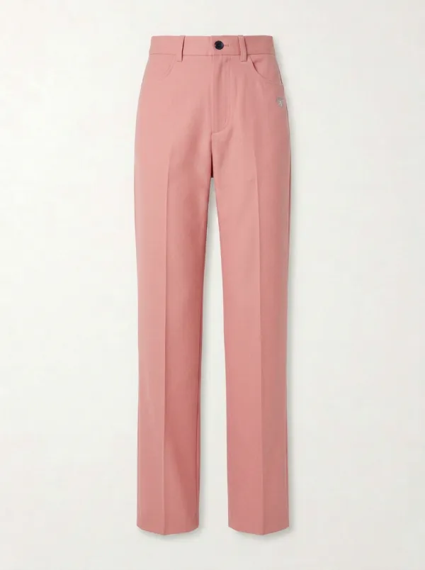 Women's Minimalist Snowflake Embroidered Mid-Rise Straight Leg Pants
