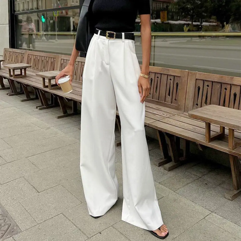 Relaxed High Waist Wide Leg Pants