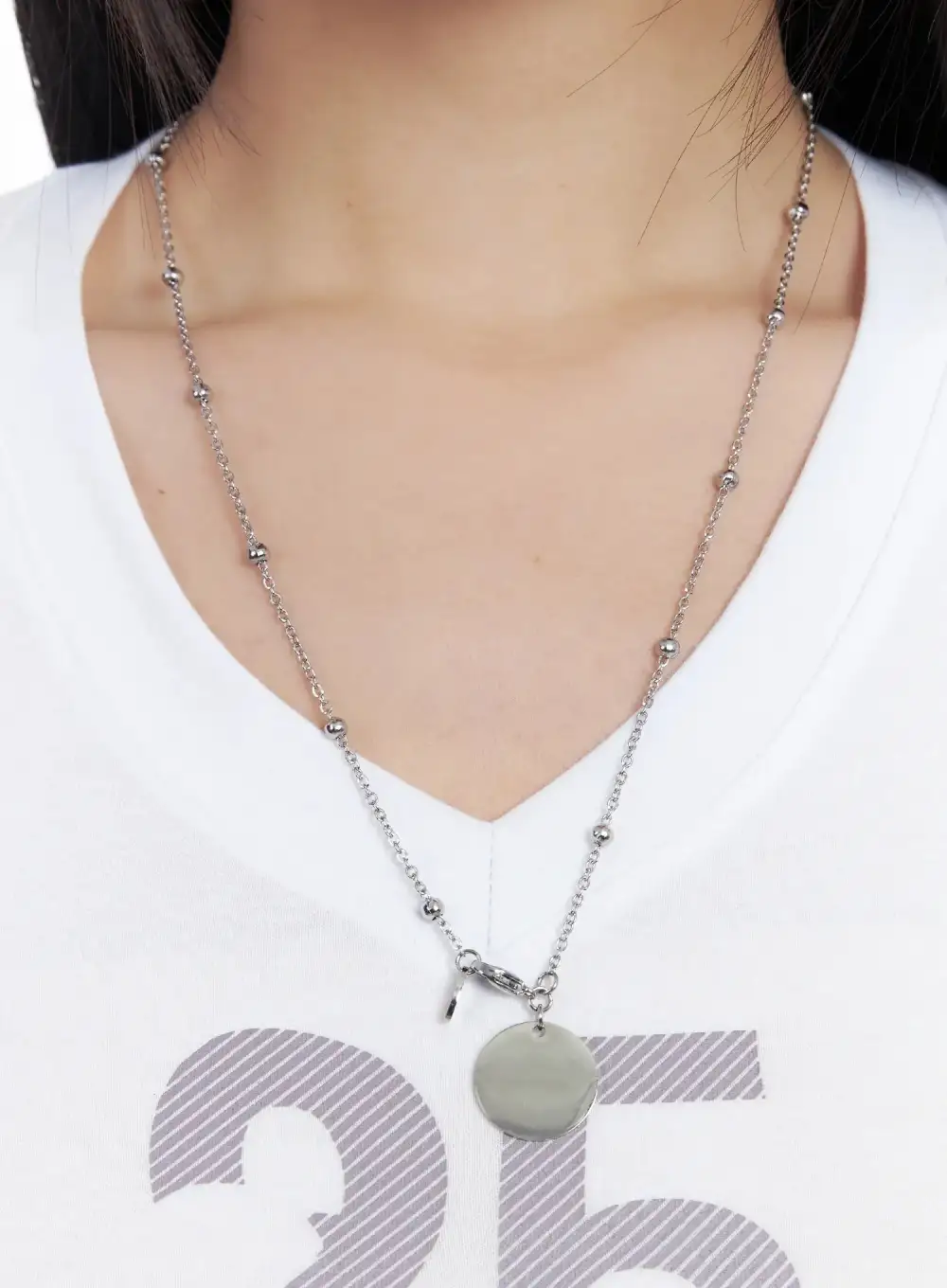 Circle Pendant Ball Chain Necklace