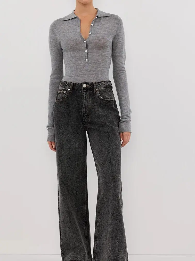 SILVER MARLE POLO TOP