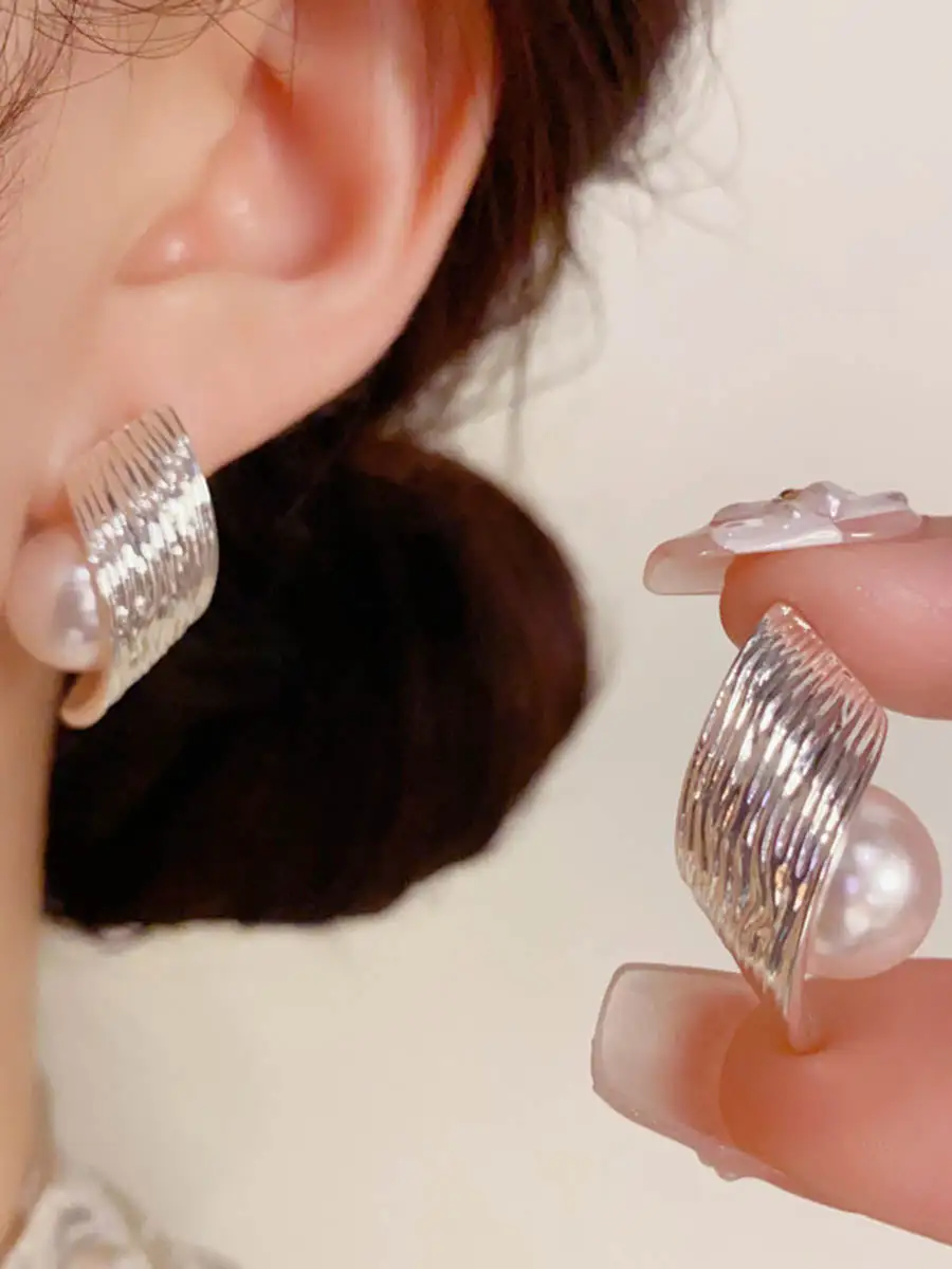 Ornate Pearl-Inspired Accent Earrings