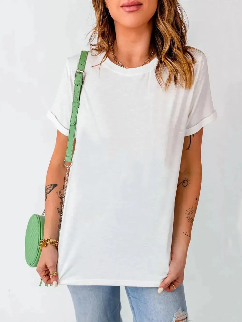 Modern Round Neck Short Sleeve T-Shirt