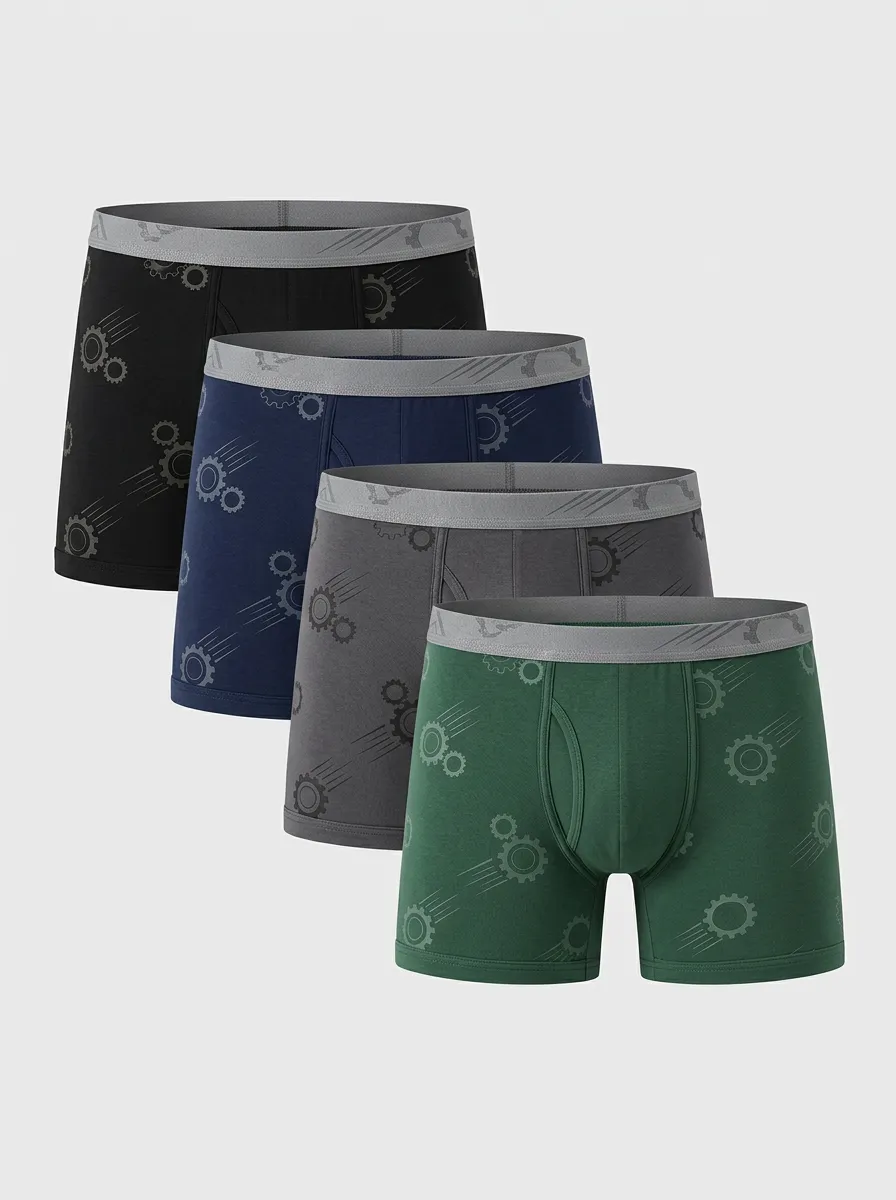 Men's Mechanical Gear Motion-Line Boxer Briefs Set