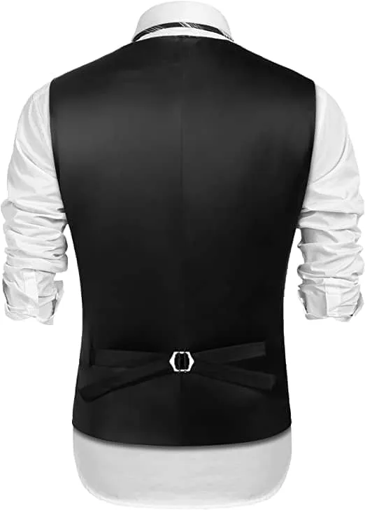 Clean Seamed V-Neck Suit Vest