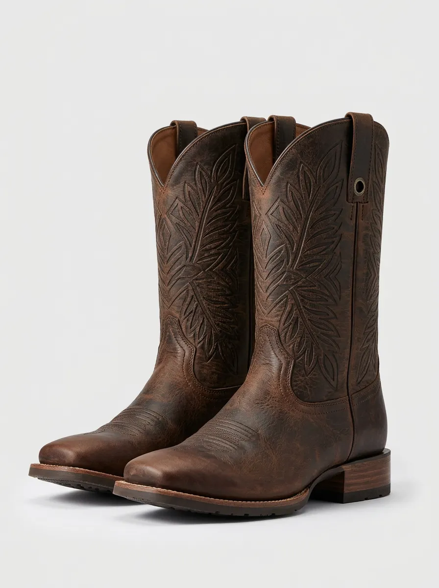 Rustic Country Style Men's Western Cowboy Boots