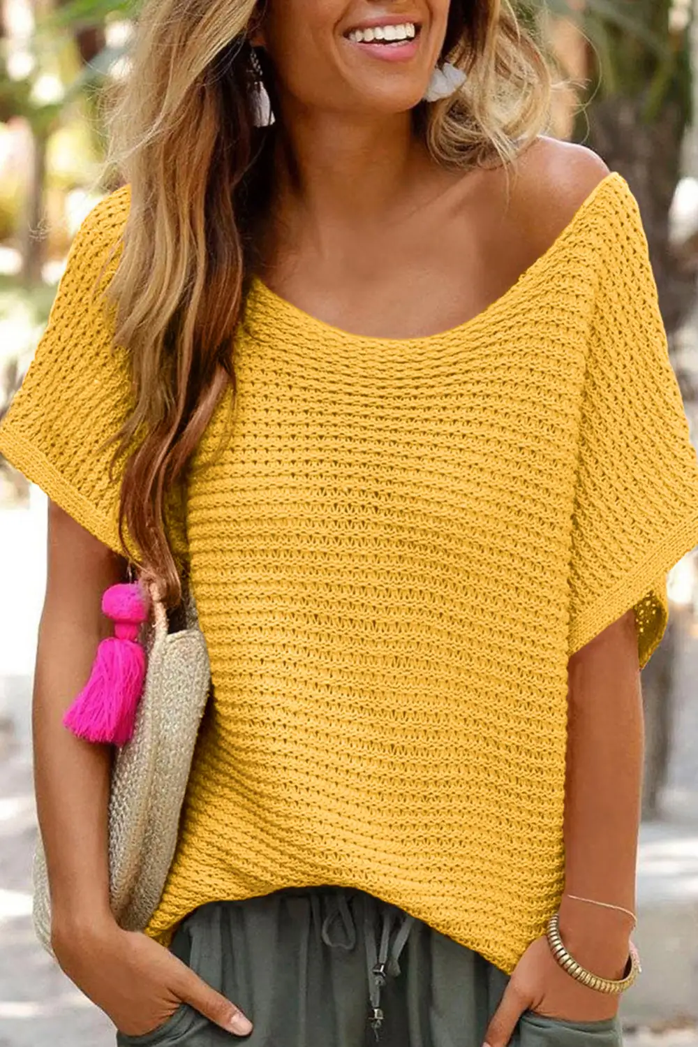 Ginger Solid Loose Knit Short