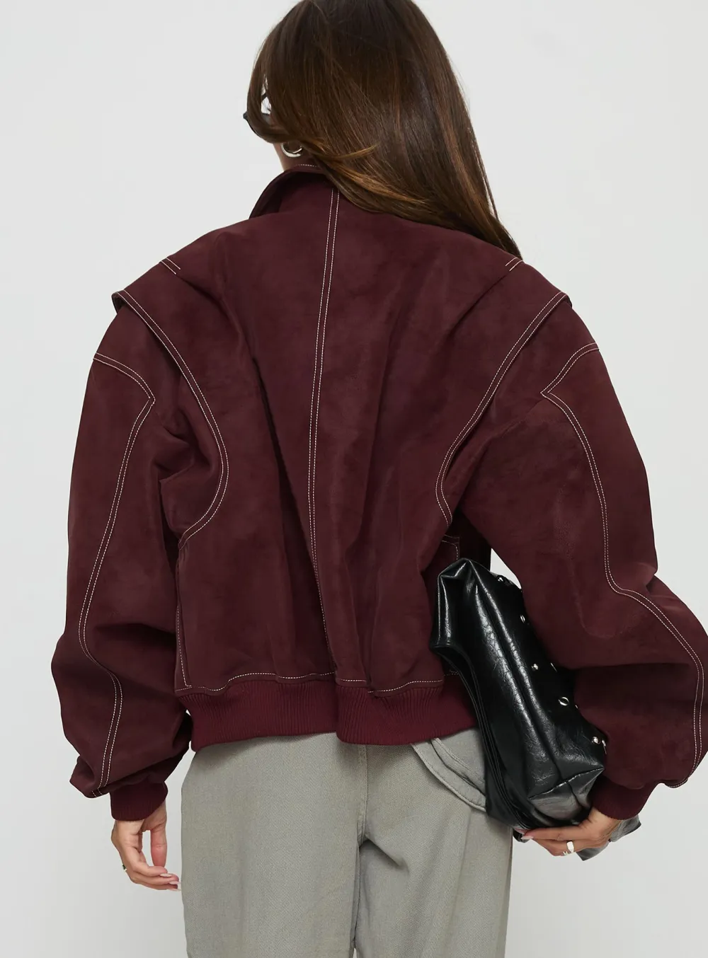 Women’s Everyday Faux Suede Bomber Jacket