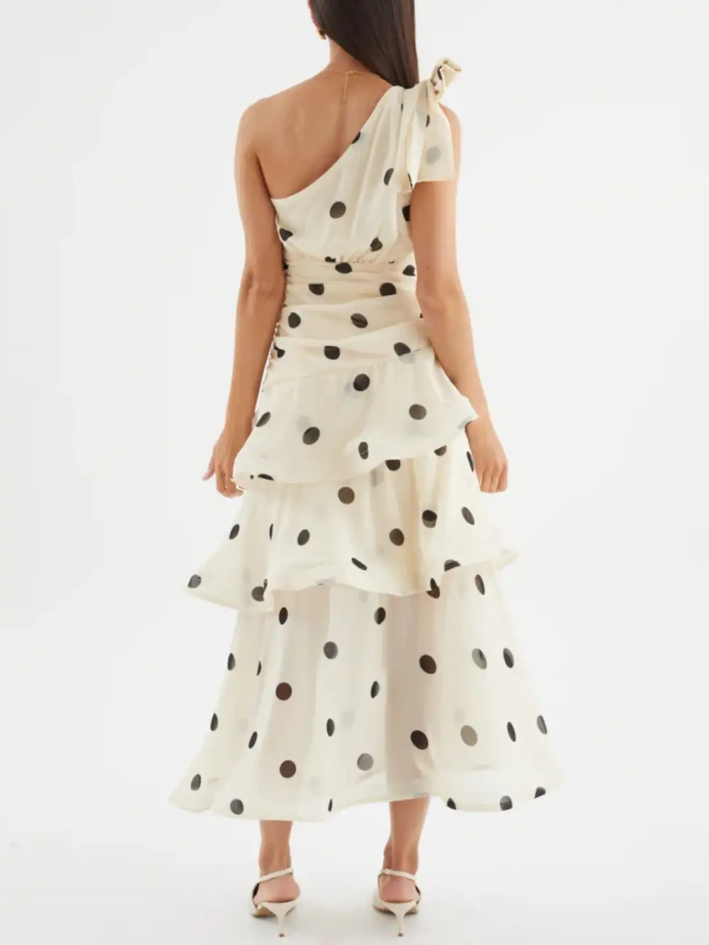 Polka Dot Ruffle Dress Casual
