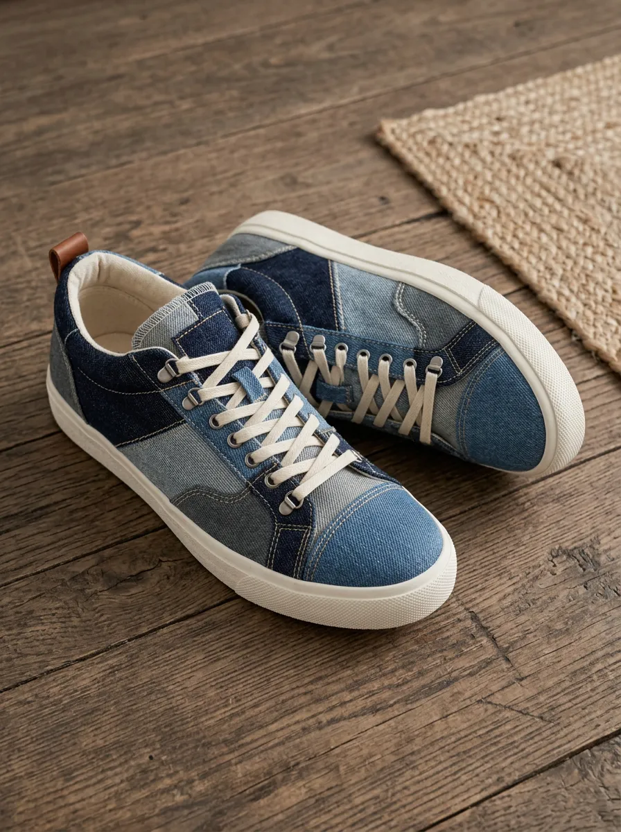 Women's Patchwork Denim Artisan Skate Shoes