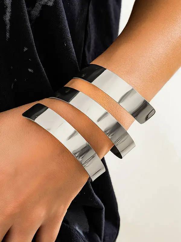 Everyday Geometric Alloy Statement Bracelet