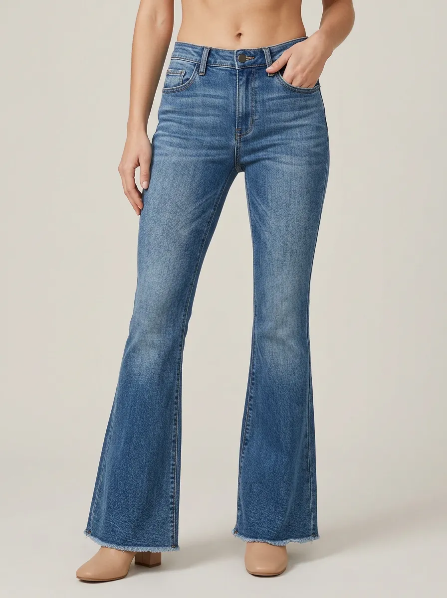 Flared High Waist Laid Back Jeans