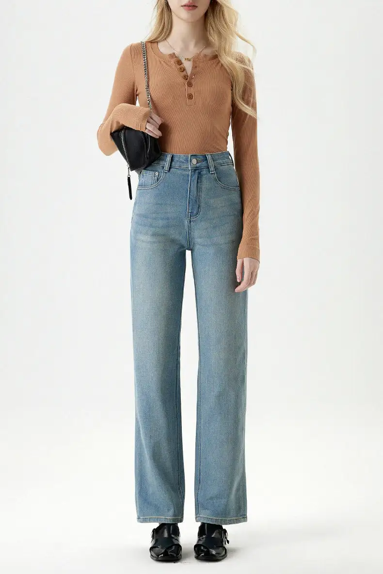 Straight-Leg Minimalist Denim Pants