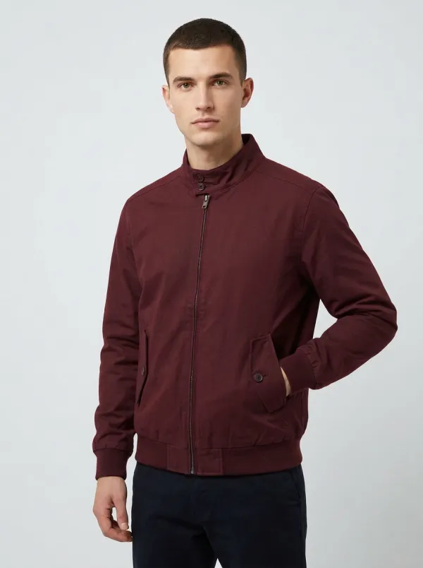 Men's Casual Minimalist Navy Blue Stand Collar Bomber Jacket