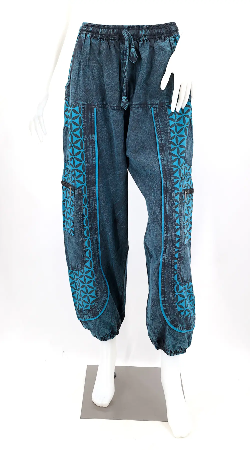 Women's Easy Fit Harem Patchwork Drawstring Pants