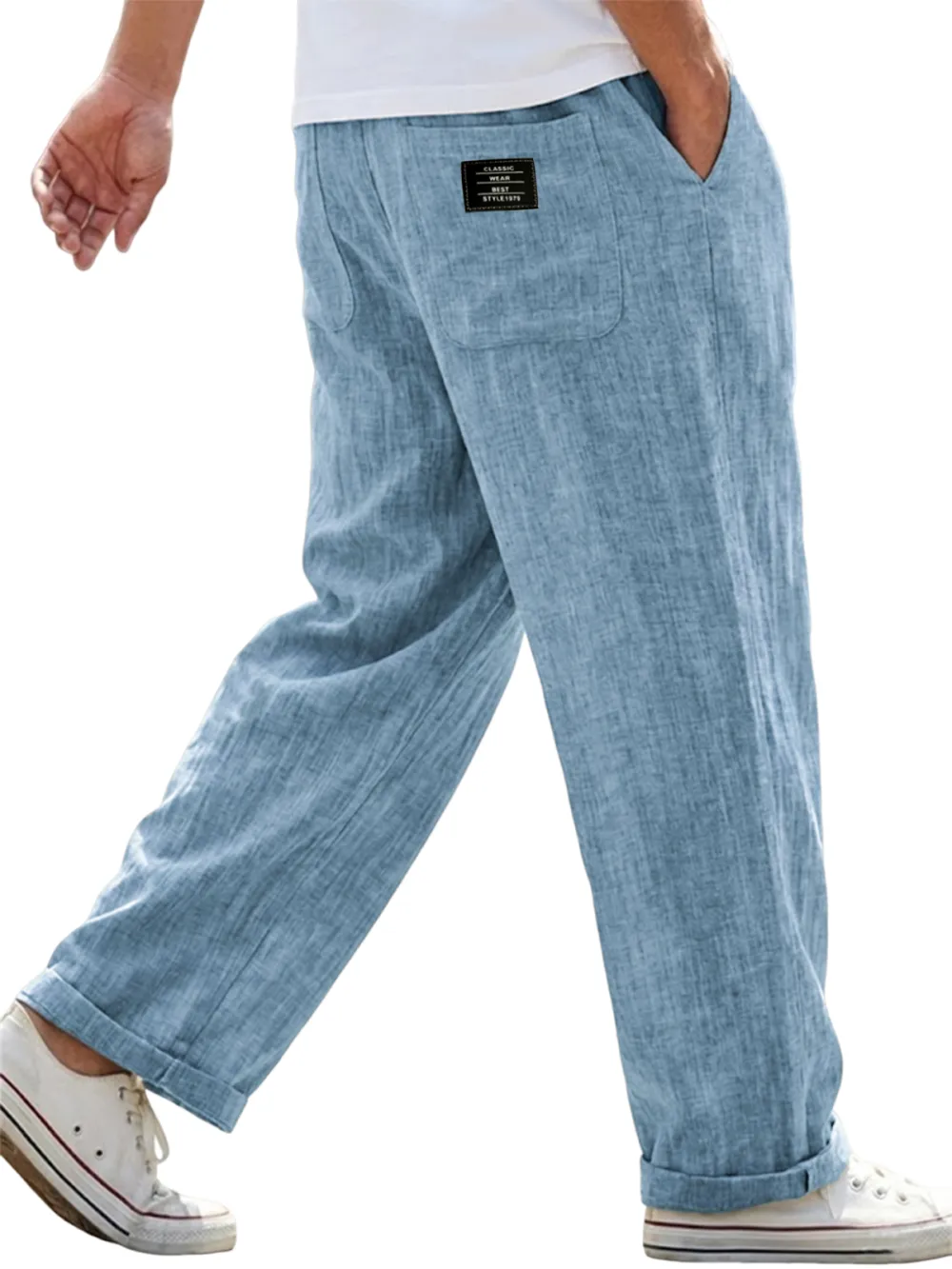 Workwear Linen Blend Utility Pocket Trousers