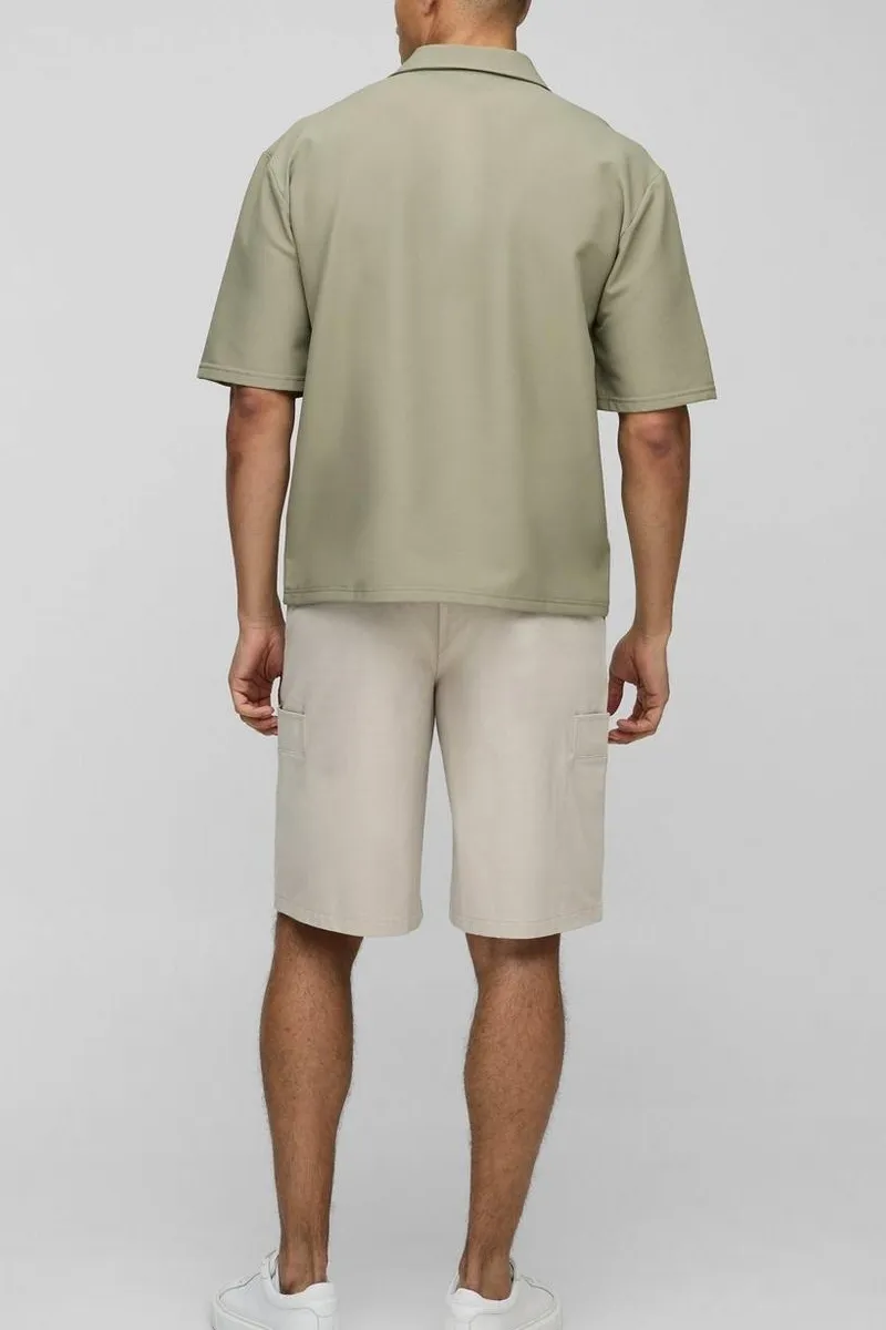 Olive Green Short Sleeve Button Up Shirt