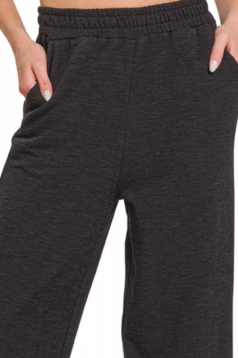 Relaxed Cotton Slub Wide Leg Pants
