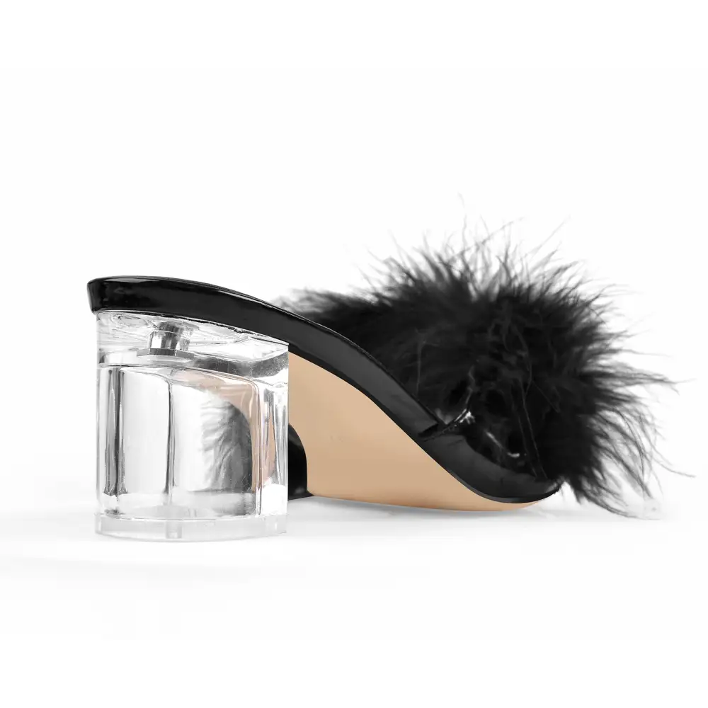 Feather Clear Heel Sandals