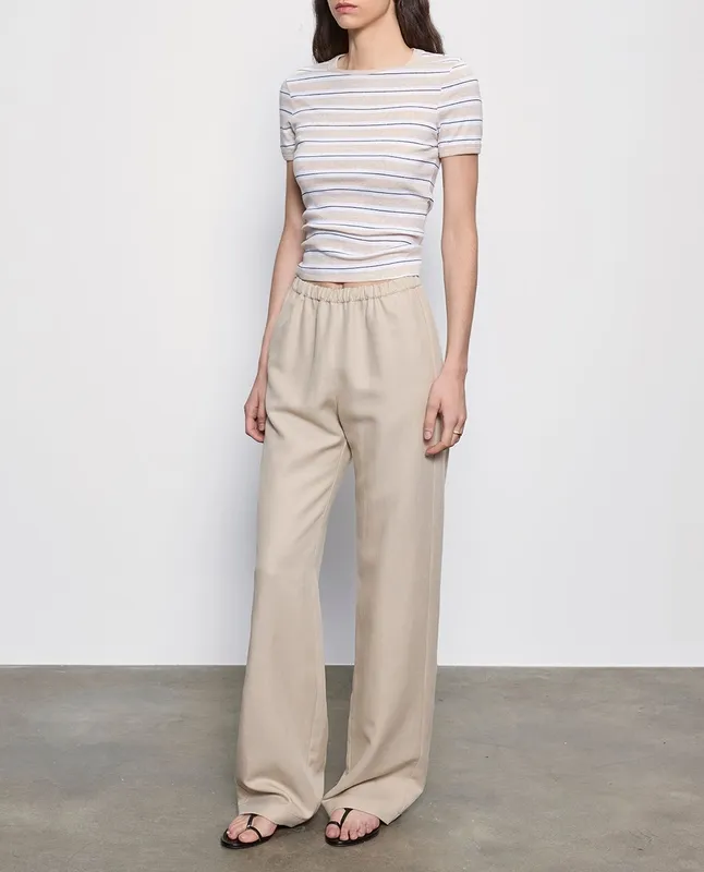 Stripe Classic S/S Tee Wheat/white Stripe