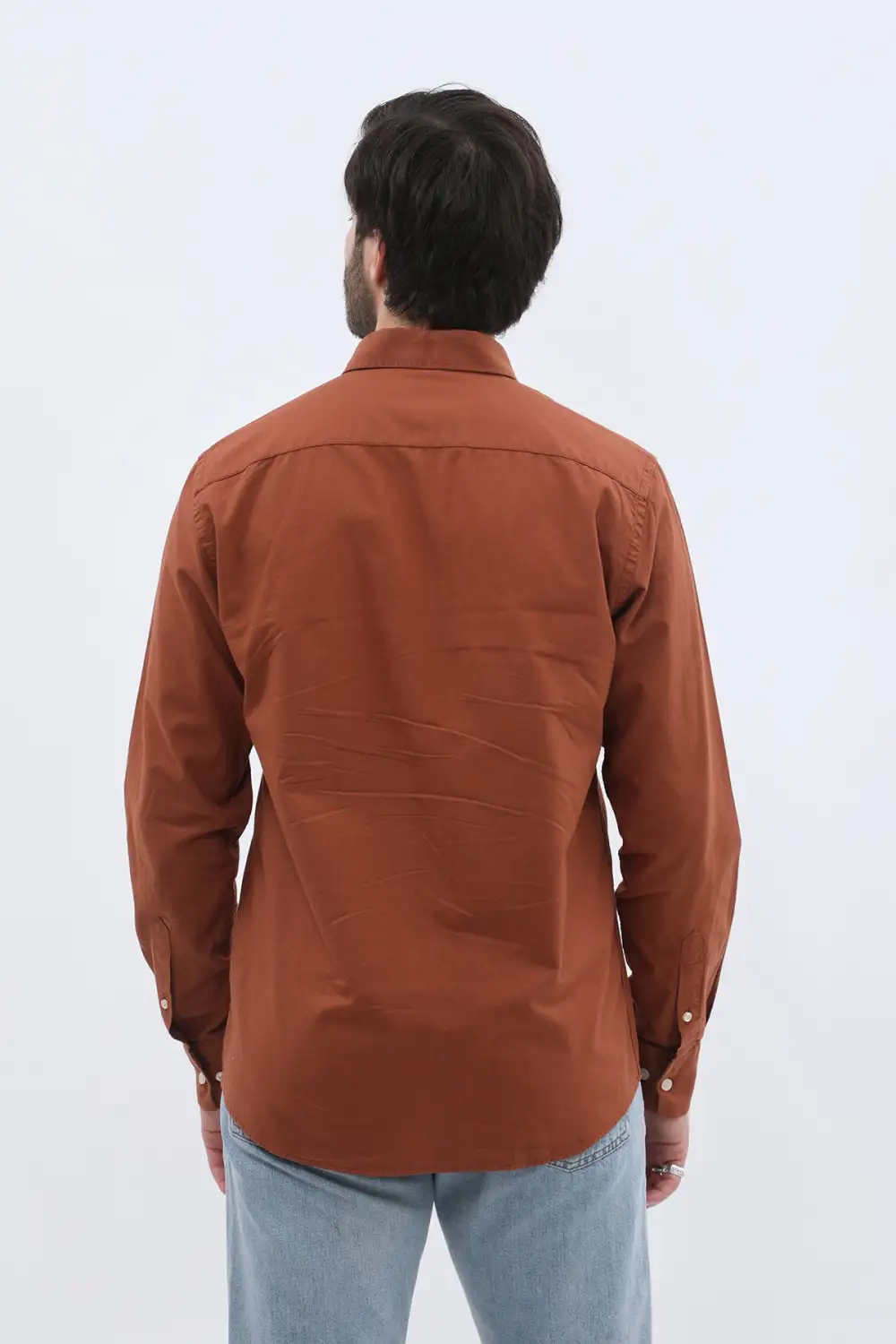 Streamlined Oxford Long Sleeve Cotton Men's Button Down Shirt