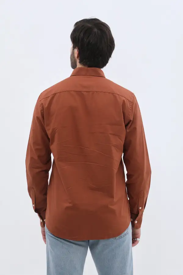 Streamlined Oxford Long Sleeve Cotton Men's Button Down Shirt
