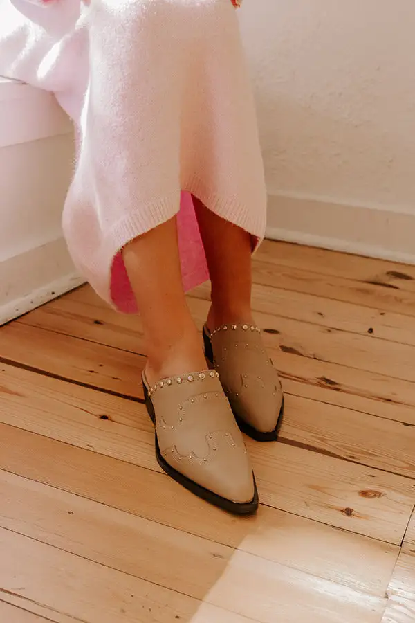 Faux Leather Western Low Heel Shoes