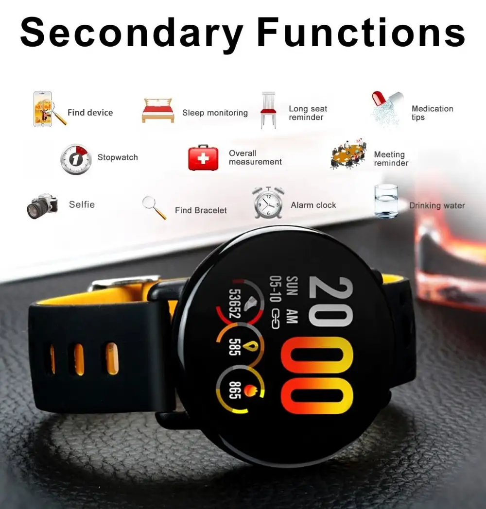 IPS Color Screen Fitness tracker Heart rate monitor Sports smartwatch