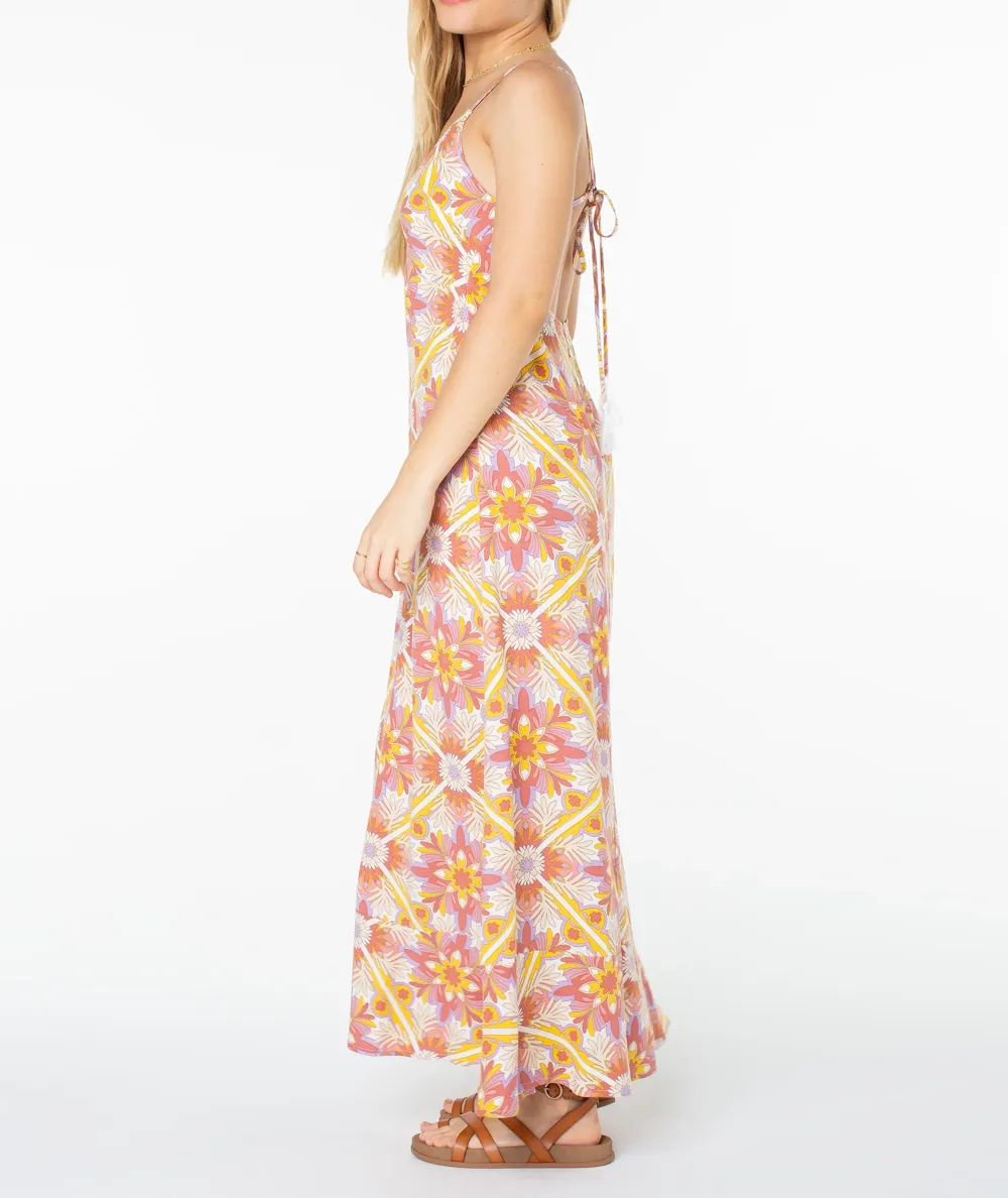 Floral-Patterned Strapless Backless Dress