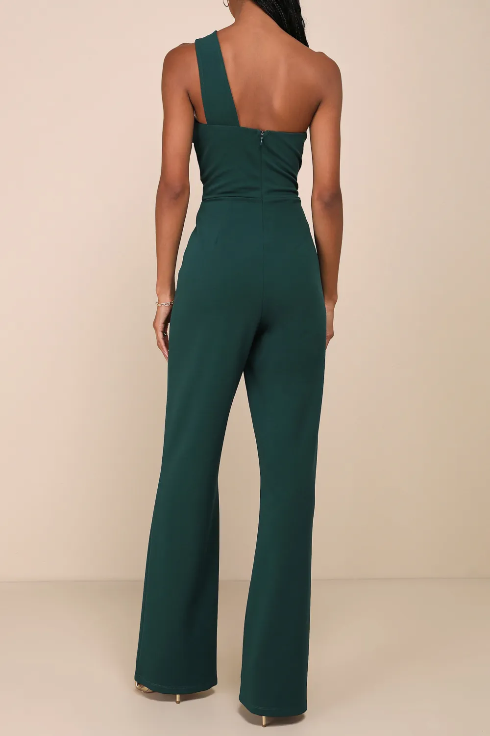 Casual Style One-Shoulder Sleeveless Jumpsuit