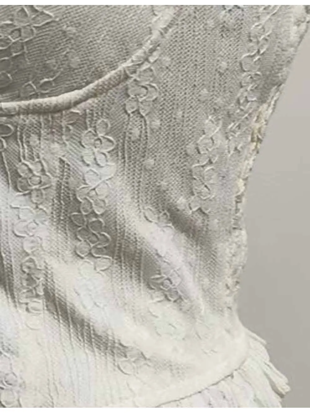 Jacquard Corset Ruffle Hem Cami Top