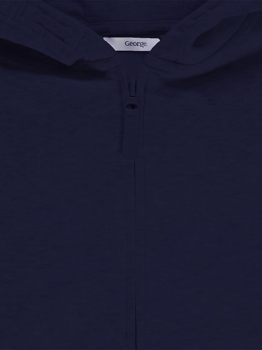 Navy Zip Up Hoodie detail 2